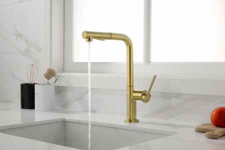 Смеситель для кухни Paulmark NEO Ne214419-BG на мойку золото